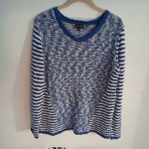 LOVE and LIBERTY Blue and White Striped Sweater    Size M